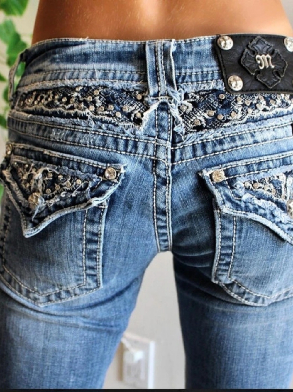 Miss Me Boot Leg Jeans Blue Waist 25 Insteam Is 31
